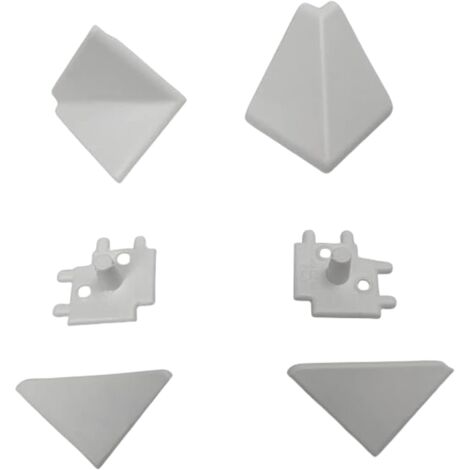 Accessoires de Joints Supplémentaires Couleur Aluminium pour Dosseret pour Plans de Travail de Cuisine (2 Embouts + 2 Joints d'Angle)