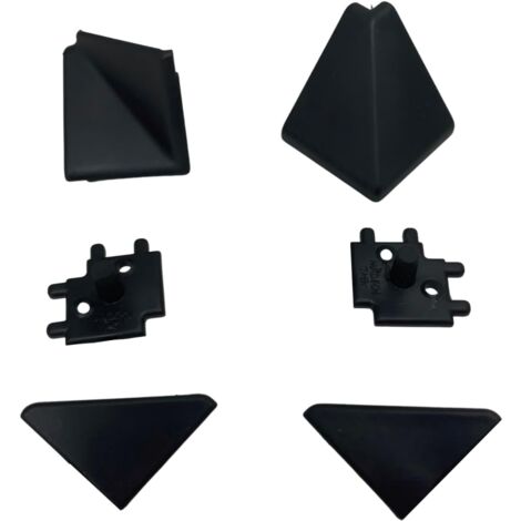 Accessoires de Joints Supplémentaires Couleur Noir pour Dosseret pour Plans de Travail de Cuisine (2 Embouts + 2 Joints d'Angle)
