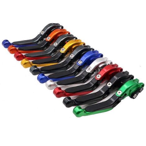 Accessoires de modification CNC pour motos : levier de frein télescopique pliable, tirette de frein, klaxon, embrayage, poignée de frein réglable - Rouge