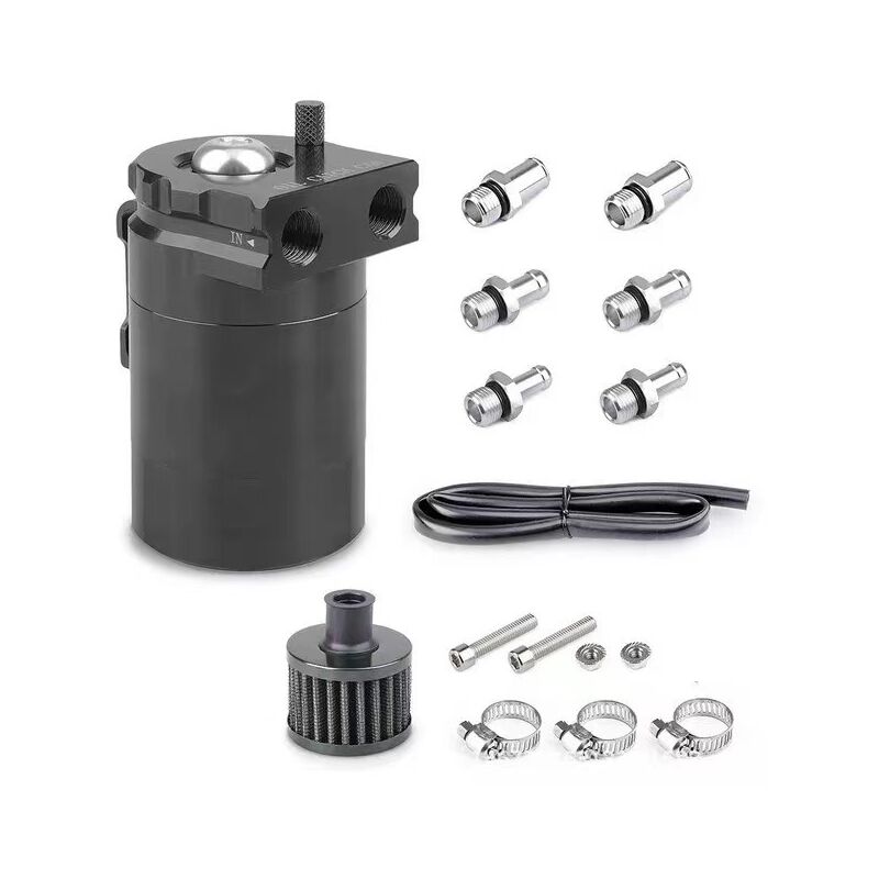 Accessoires de modification de voiture pot respirant d'huile avec filtre à air pot de récupération à tête plate respirant