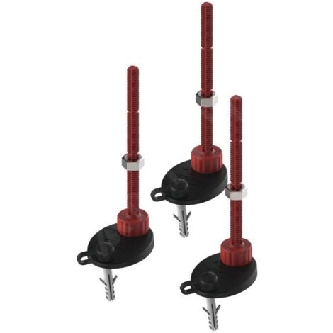 Accessoires de montage TECEdrainprofile – 3 bandes de fixation – Capuchon isolation acoustique – Siphons réglables 95 à 194 mm