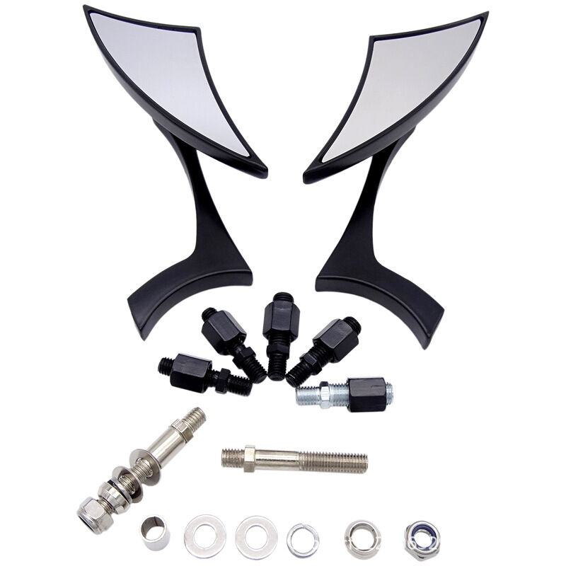 Accessoires de moto, Triangle noir en forme de foudre, miroir de Conversion de moto Harley, miroir de recul de vélo électrique