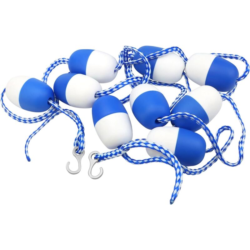 Accessoires de piscine de 20 pieds, ligne flottante, séparateur de sécurité, ligne de bouée flottante avec 11 flotteurs et 2 crochets