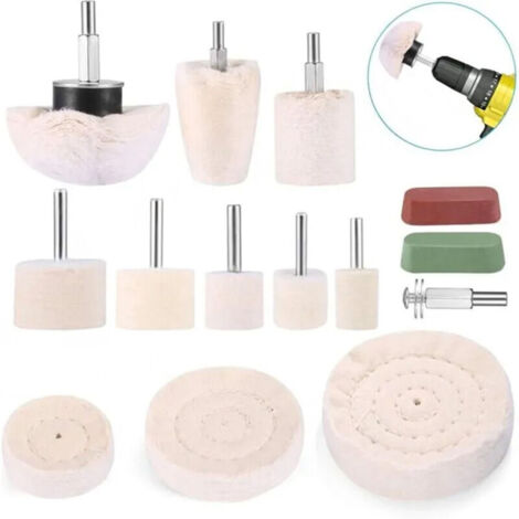 Accessoires de polissage, visseuse sans fil, roue / tampon / cône de polissage, kit de brosses coniques, en velours de coton, p