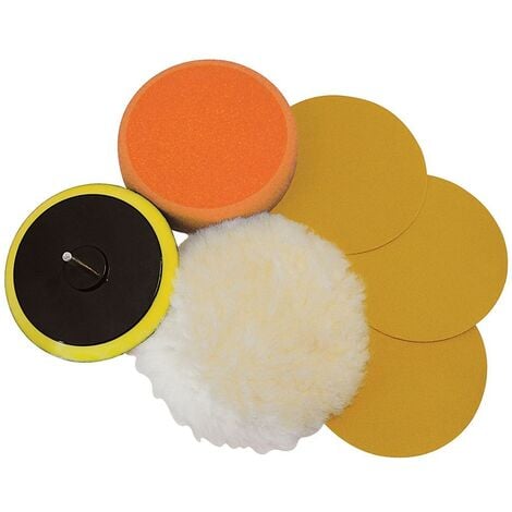 Accessoires de ponçage-polissage sur perceuse, 6 pcs 125 mm