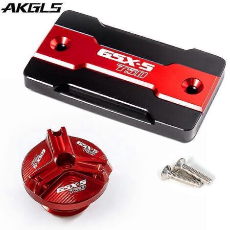 Accessoires de protection pour bouchon de réservoir et bouchon de remplissage de carburant (frein avant) pour Suzuki GSX-S750 (GSX-S750, GSX-S 750, GSX S750) - Jeu de protections rouges