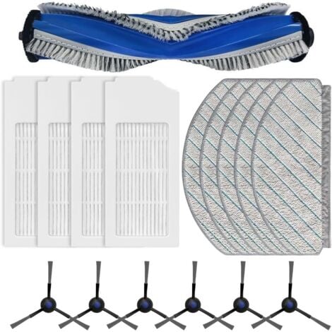 LONGZIMING Accessoires de Rechange N20 Compatibles avec ECOVACS DEEBOT N20, N20 Plus, N20 Pro Plus Robot Aspirateur, 1 Brosse Principale, 4 Filtres, 6 Brosses Latérales, 5 Chiffons de Nettoyage