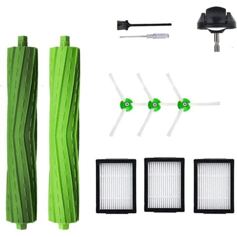 Accessoires de rechange pour aspirateur iRobot Roomba i7 i6 i8 i3 i4 i1 e5 e6 I E Series Comprend 1 brosse à roulettes, une roue avant, un lot de 3 filtres, une brosse latérale
