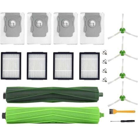 Accessoires de rechange pour iRobot Roomba i7/i7+/i3+/i4+/i6+/i8+/j7+, lot de 20 pièces de rechange comprenant 2 brosses principal