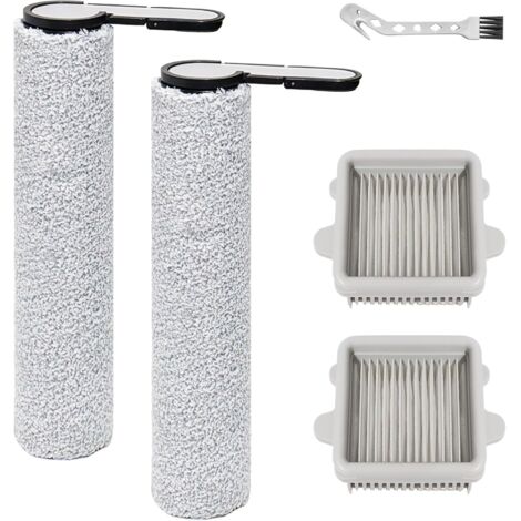 Accessoires de rouleau de brosse pour Roborock F25, F25 ACE, F25 RT, F25 LT, F25 ALT F25 GT, F25 XT, F25 ACE Combo, F25 Combo pièces, 2 rouleaux de brosse + 2 filtres HEPA