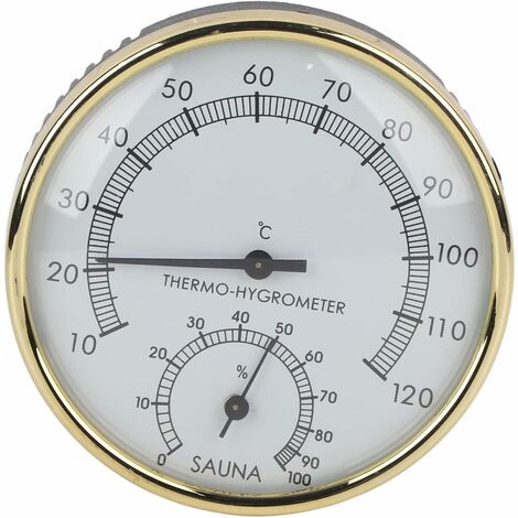 Accessoires de sauna d'hygromètre du thermostat 11×11×4 de sauna d'intérieur rond de cadran en métal numérique,AAMUNPA