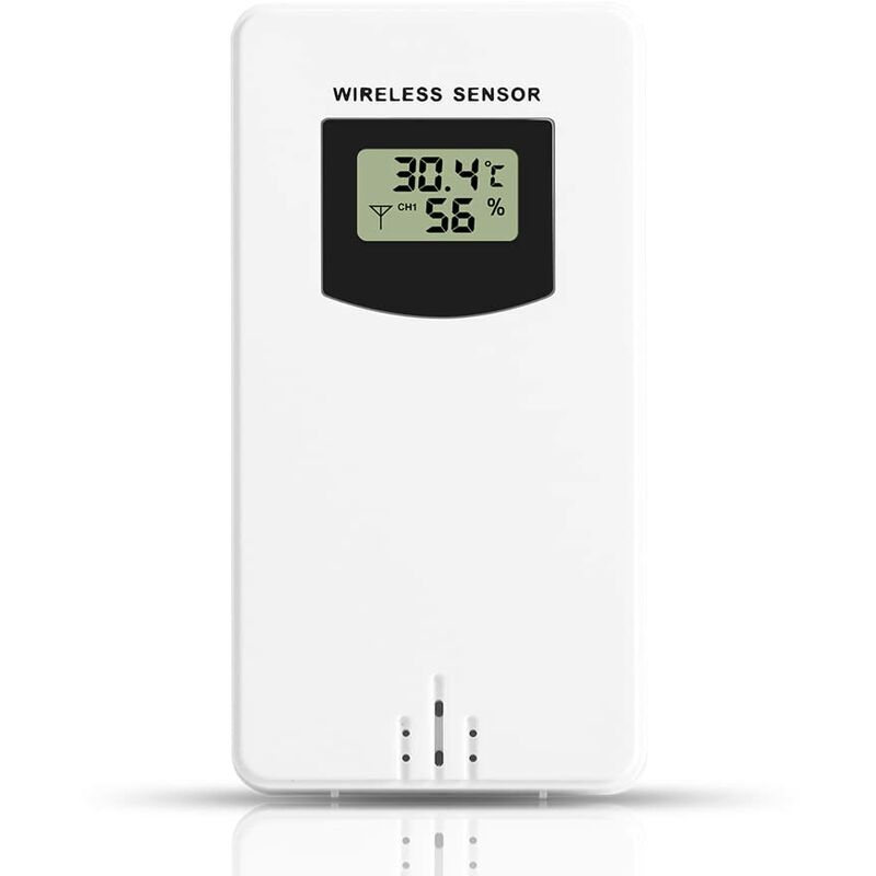 Accessoires de station météo capteur sans fil sonde moniteur de température capteur de remplacement extérieur blanc neutre 53.49.6cm 1 pièce