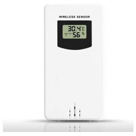 EURITECSA Accessoires de station météo capteur sans fil sonde moniteur de température capteur de remplacement extérieur blanc neutre 53.49.6cm 1 pièce