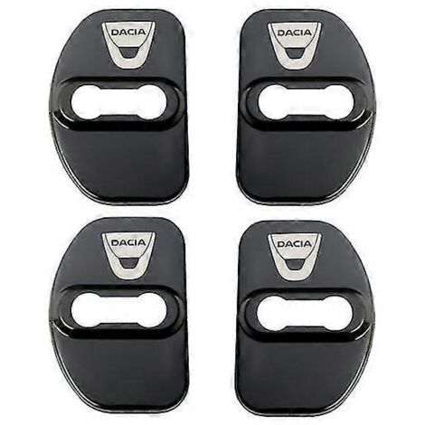 Accessoires de style automobile : cache-serrures de portières avec emblèmes pour Dacia Sandero Mk2 Stepway (lot de 4) - Protection de serrures de portières - Noir