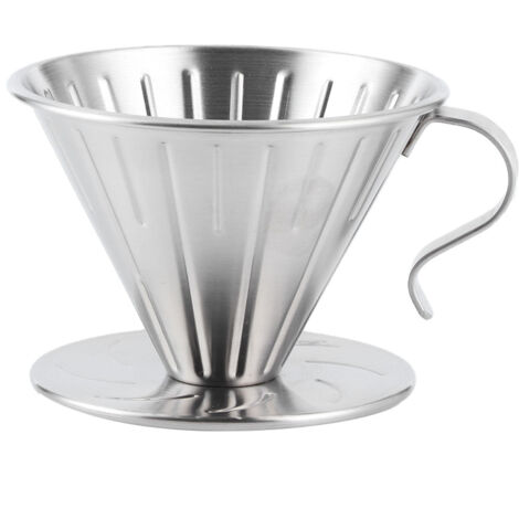 Accessoires de Support de Tasse de Filtre de Cône de Goutteur de café D'acier Inoxydable Utilisation de Bureau à la Maison (L).