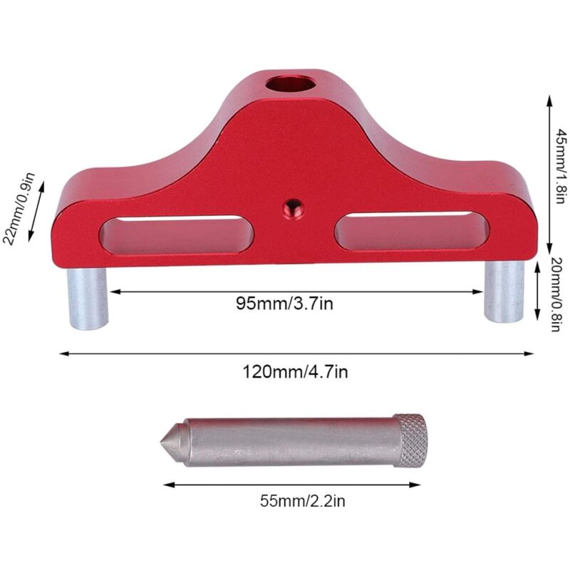 Accessoires de travail du bois, jauge de marquage en alliage d'aluminium centre de ligne outil de marquage centre de recherche pour règle
