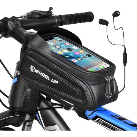 Accessoires de vélo, sacoches de cadre avant pour téléphone de vélo de grande capacité sacoche de tube supérieur pour support de téléphone de vélo sac de rangement d'accessoires de vélo rigide en Eva