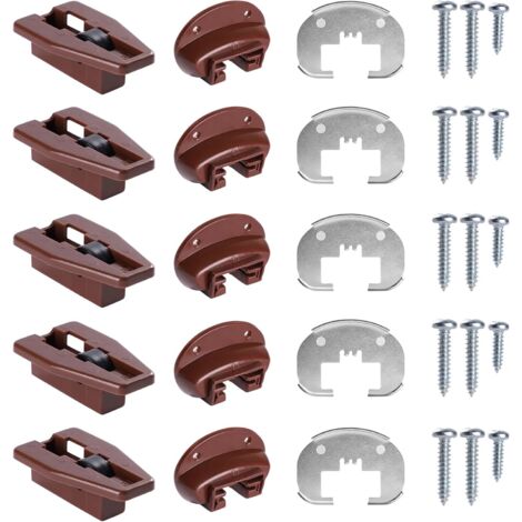 Accessoires d'installation de tiroirs, pièces de rechange pour glissières de tiroirs Kenlin Rite-Trak II, 5 jeux de pièces de réparation pour tiroirs de coiffeuse et de table de chevet.