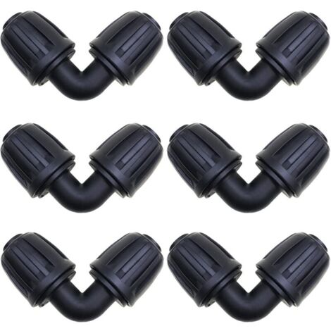 Accessoires d'irrigation, 6 Pcs Connecteurs Coudés, Raccord Arrosage 16 mm, Connecteur de Tuyau D'irrigation de Jardin, pour connecteurs d'irrigation de Jardin Tuyau PE