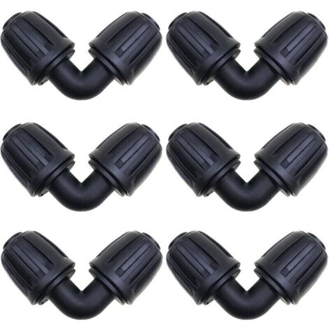 Accessoires d'irrigation, 6 Pcs Connecteurs Coudés, Raccord Arrosage 16 mm, Connecteur de Tuyau D'irrigation de Jardin, pour connecteurs d'irrigation de Jardin Tuyau PE