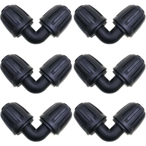 Accessoires d'irrigation,6 Pcs Connecteurs Coudés, Raccord Arrosage 16 mm, Connecteur de Tuyau D'irrigation de Jardin, pour connecteurs d'irrigation de Jardin Tuyau PE