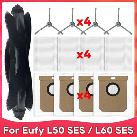Accessoires Eufy Clean L50/L50 SES/L60/L60 Hybrid : brosse latérale + filtre HEPA + brosse de rechange (qualité)