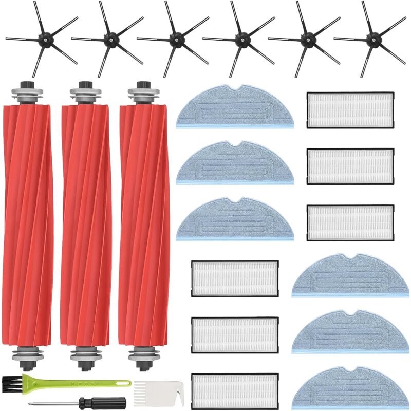 Accessoires Kit de Remplacement compatible pour Roborock S7 Maxv Ultra S7 Pro Ultra S7 Max Ultra S7 Plus Aspirateur Serpillere de Rechange, 6 Filtres