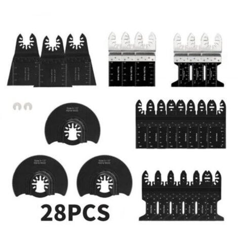 Accessoires multi-outils vibrants, lame de scie universelle pour  Dewalt Ryobi Bosch, coupe du bois/métal/plastique, 28 pièces