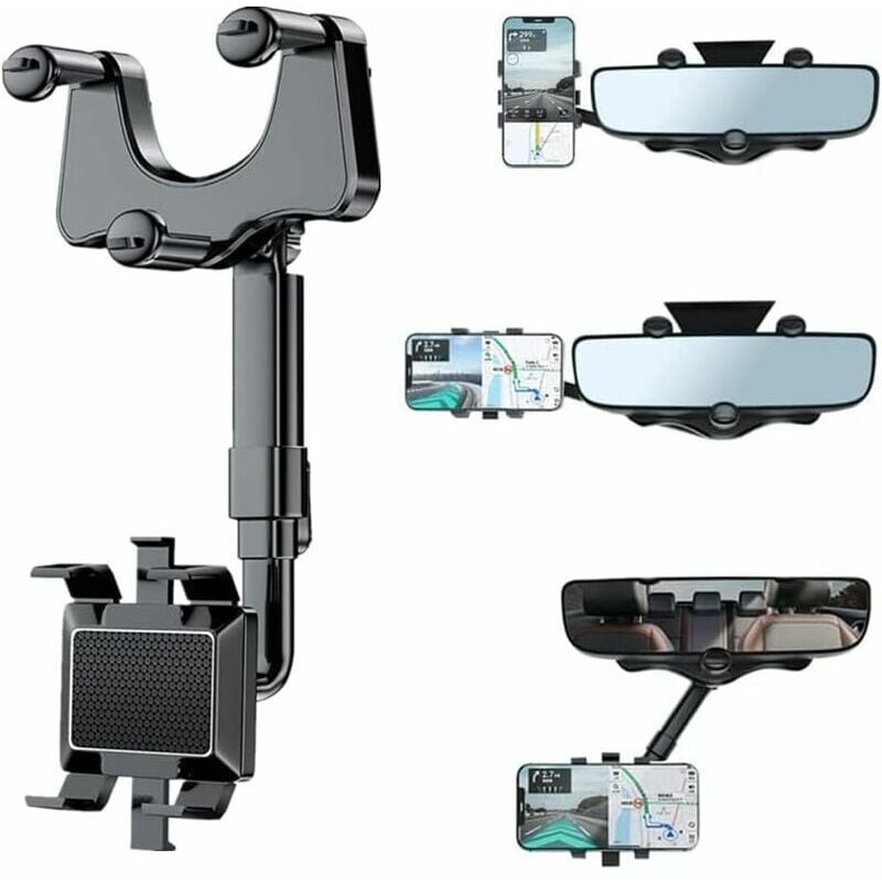 Accessoires portable pour voiture Rotatable and Retractable Car Phone Holder ,Support Téléphone Voiture Support de Téléphone pour Rétroviseur,Support