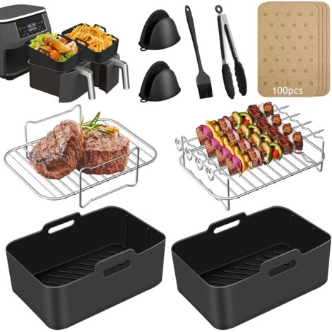 Accessoires pour Air Fryer, Silicone Air Fryer Mould Accessories for Ninja Foodi AF400EU, Af400EU,Pain, Grille Racks etc,Sans BPA, Passe au Lave-Vaisselle