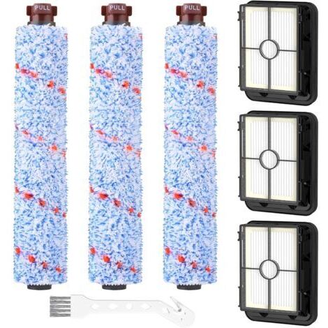 Accessoires pour aspirateur Bissell CrossWave 3 en 1 C3 Pro 3555N, 3 brosses multi-surfaces 1868 + 3 filtres 1866 pour aspirateur Bissell CrossWave 17132 2225N 2582N 25821 2519