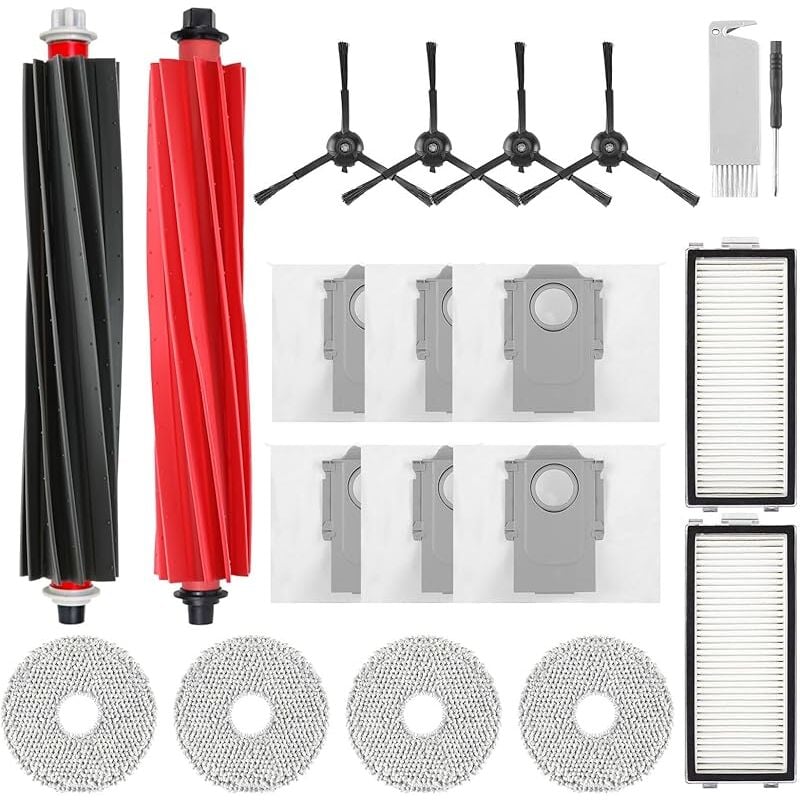 Accessoires pour aspirateur Roborock Qrevo Master, contient 1 brosse principale, 2 filtres HEPA, 6 sacs à poussière, 4 chif