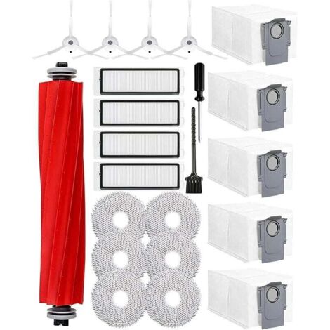 Accessoires pour aspirateur Roborock Qrevo Pro/Qrevo S/Qrevo MaxV, 1 brosse principale, 4 filtres HEPA, 5 sacs à poussière