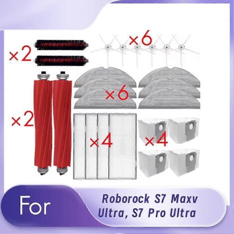 Accessoires pour aspirateur Roborock S7 Maxv Ultra : brosse latérale principale (voir illustration).