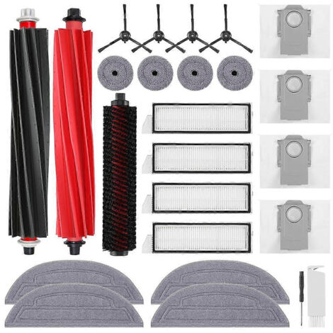 Accessoires pour aspirateur Roborock S8 MaxV Ultra : brosses latérales principales, filtres HEPA, lingettes de nettoyage, sacs à poussière