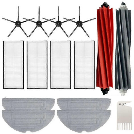 Accessoires pour aspirateur Roborock S8, S8 Pro Ultra, S8+ et S8+ Pro : chiffon de nettoyage, brosse latérale, filtre de rechange