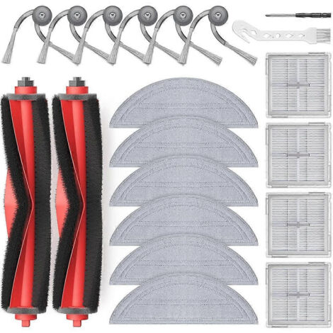 Accessoires pour aspirateur robot Roborock Q10 S5 / Q10 S5+ : pièces de rechange, brosse latérale principale, filtre HEPA, lingettes de nettoyage.
