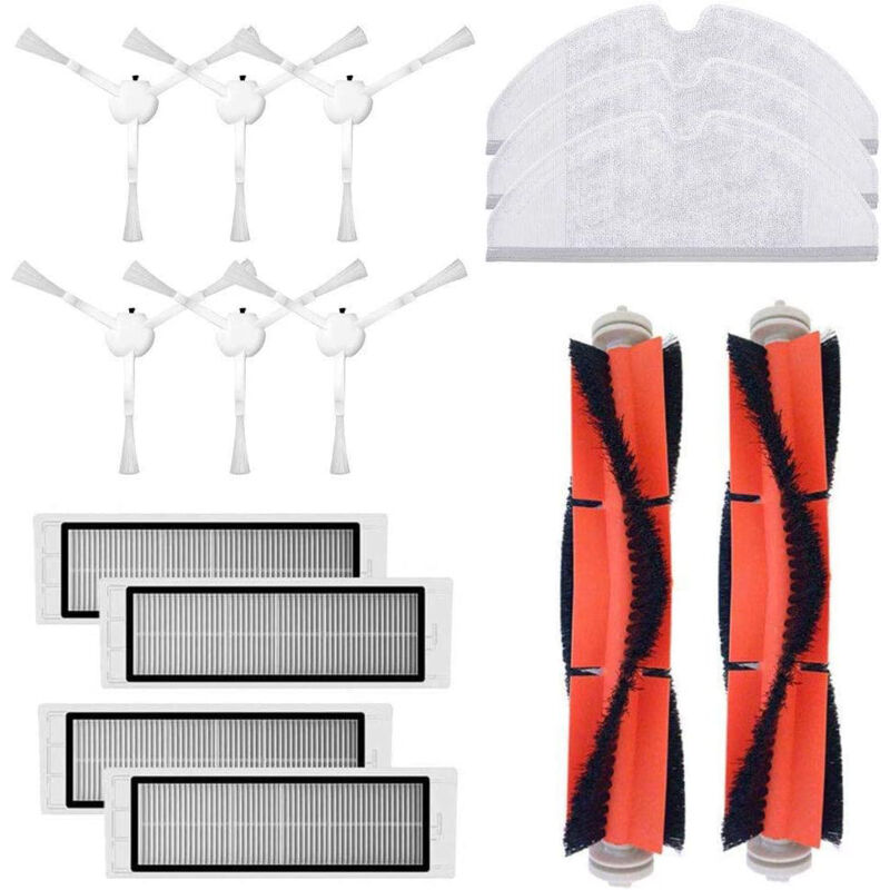 Sunxury - Accessoires pour aspirateur Xiaomi Stone S5 Max S6 MaxV S6 Pure T6 (2 brosses principales, 3 chiffons, 6 brosses latérales, 4 filtres)
