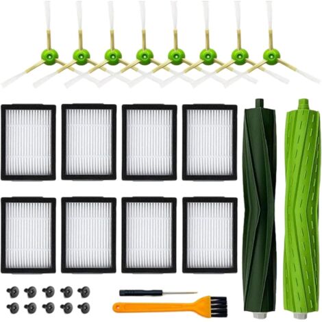 Pièces Détachées Pour Aspirateur IRobot Roomba J7 I7 I6 I3 I4 I2 I5 I8 I1+/Plus E5 E6 IEJ, 1 Jeu De Brosses à Rouleaux En Caoutchouc, 1 Roue Avant, 4 Filtres, 4 Brosses Latérales