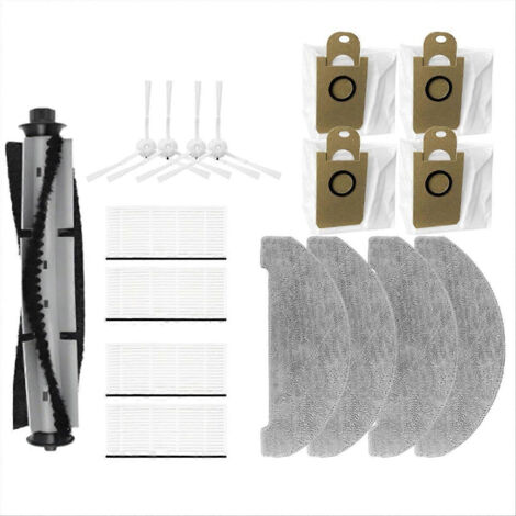 Accessoires pour aspirateurs robots Tama H14/Innos R7/Lihas Lhhas Lh90 : sac à poussière, filtre HEPA, rouleau.