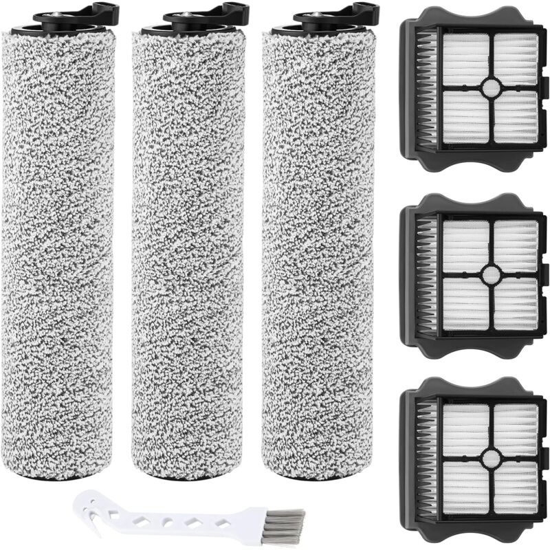 Accessoires pour autolaveuse de sol 1.0 2.0LCD/LED 3.0, 3 filtres et 3 rouleaux brosses, compatibles avec l'aspirateur eau et poussière sans fil