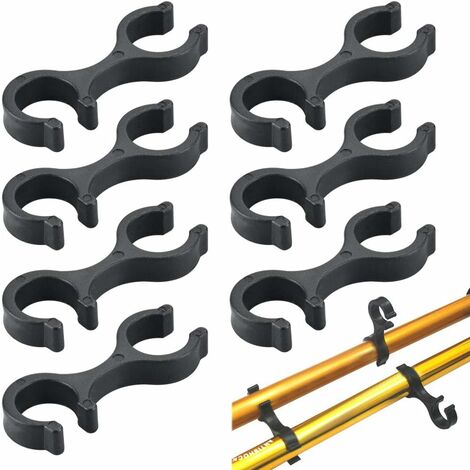 Accessoires pour bâtons de randonnée Clips en plastique Bâton de trekking Clip Boîtier Guide de tuyau pour bâton de marche extérieur Fontainebleau 20Pcs Noir
