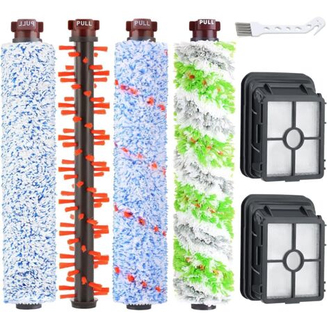 Accessoires pour Bissell Crosswave 3 en 1,4 Rouleau de brosse et 2 filtres pour Bissell Crosswave, rouleau de brosse pour sols durs et filtre Pièces de rechange/kits de remplacement pour Bissell
