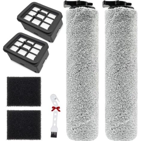 accessoires pour BISSELL CrossWave HF3 3598N Pièces de rechange pour aspirateur eau et poussière, 2 brosse rotative + 2 filtres Hepa + 1 brosse
