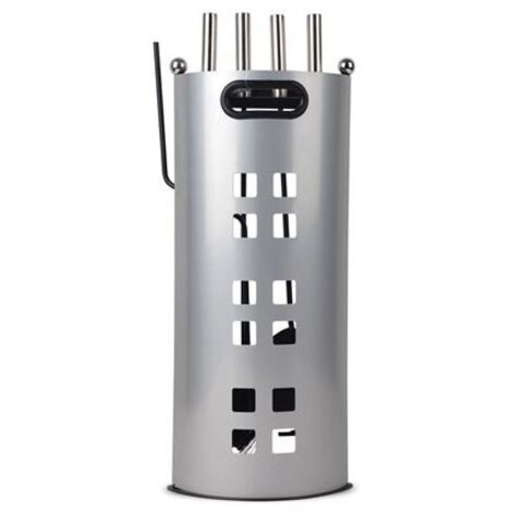 Accessoires pour cheminée - 4 pièces - gris argent - PEREL