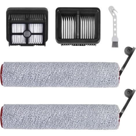 Accessoires pour Dreame H12 Pro / H12 Dual Aspirateur Eau et Poussière Pièces de Rechange Ensemble D'accessoires 5 Pièces 2 Brosses Rotatives,2 Pièces de Rechange de Filtre,1 Brosse de Nettoyage