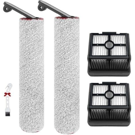 Accessoires pour Dreame H12 Pro / H12 Dual / H13 Pro Pièces de Rechange pour aspirateur Eau et poussière, 2 Brosse rotative + 2 filtres Hepa + 1 Brosse