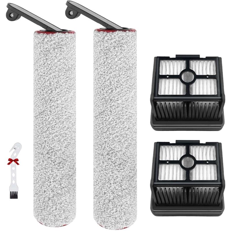Accessoires pour Dreame H12 Pro / H12 Dual Pièces de Rechange pour aspirateur Eau et poussière, 2 Brosse rotative + 2 filtres Hepa + 1 Brosse