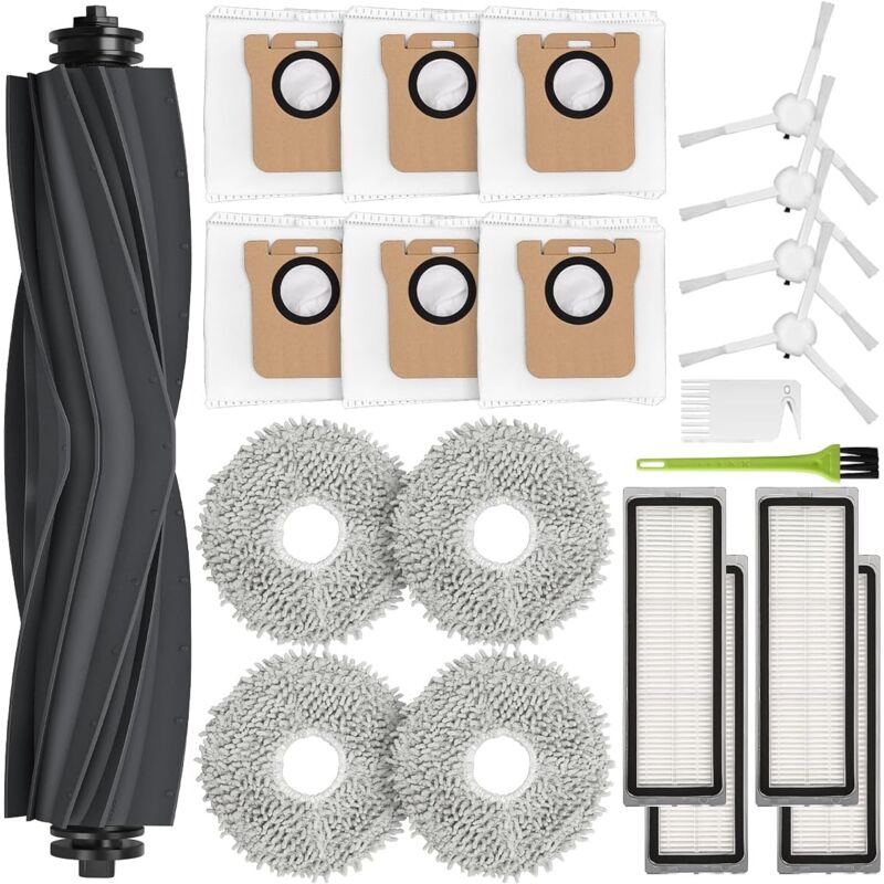 Accessoires pour Dreame L10s Ultra/ L10 Ultra, Pièces de Rechange pour Xiaomi X20+/ X10+ avec 1 Brosse Principale, 6 Sac d'Aspirateur, 4 Chiffons de