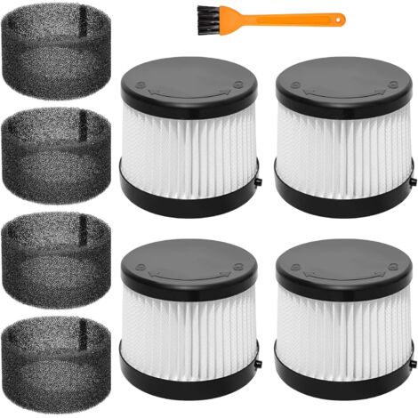 Accessoires pour filtre HEPA pour DEWALT DCV501HB / DCV5011H aspirateur Pièce de rechange, lavable et réutilisable, 4 filtres de rechange + 1 brosse de nettoyage